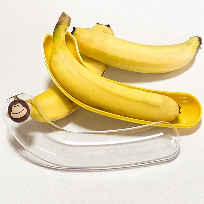 Food Grade Plastic Banana Storage Case, Reusable Banana Shaped Box, Anti-Squeezing Banana Keeper