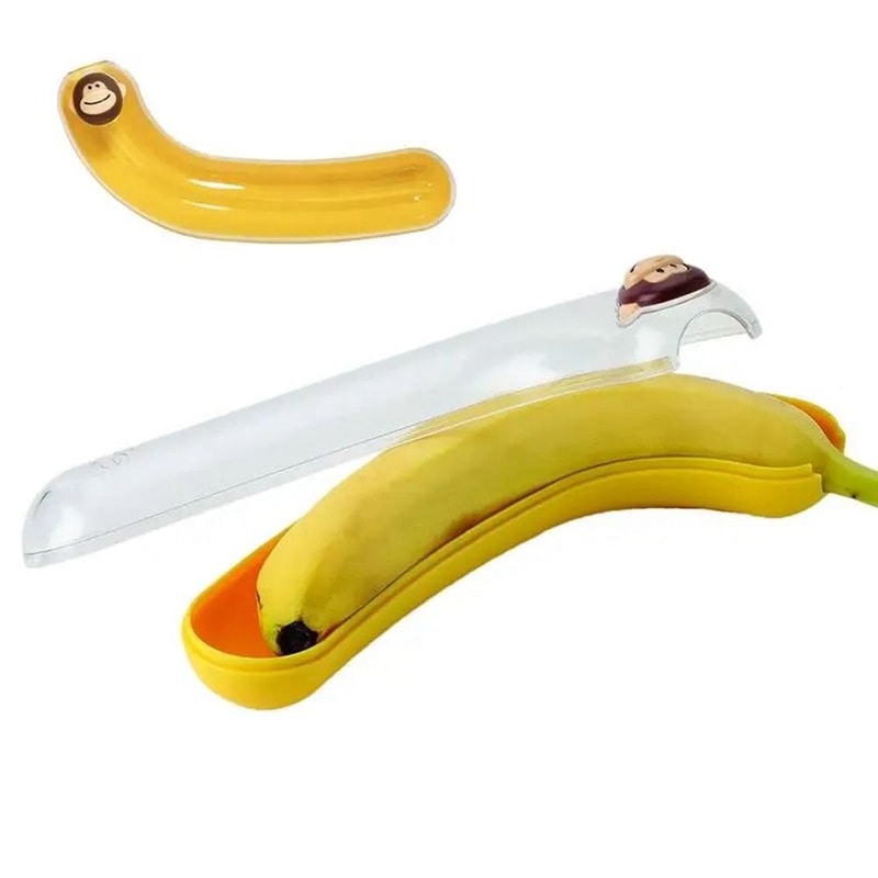 Food Grade Plastic Banana Storage Case, Reusable Banana Shaped Box, Anti-Squeezing Banana Keeper