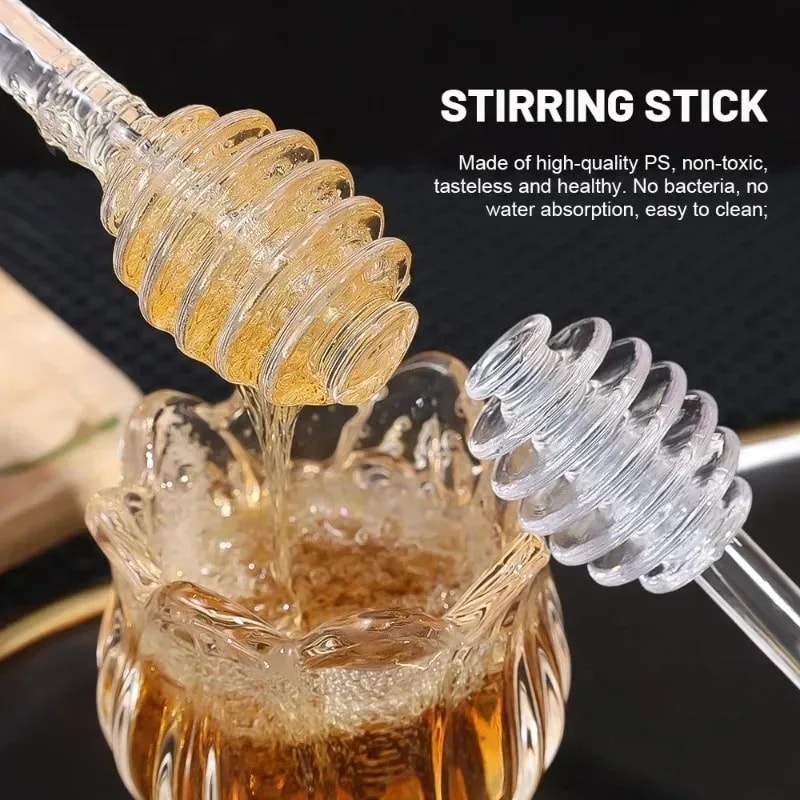 Transparent Honey Stick Glass Stirring Stick For Honey Coffee Milk Tea And Jam 3