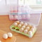 Plastic Egg Storage Box with Lid, Transparent Stackable Kitchen Organizer, Shockproof Egg Rack