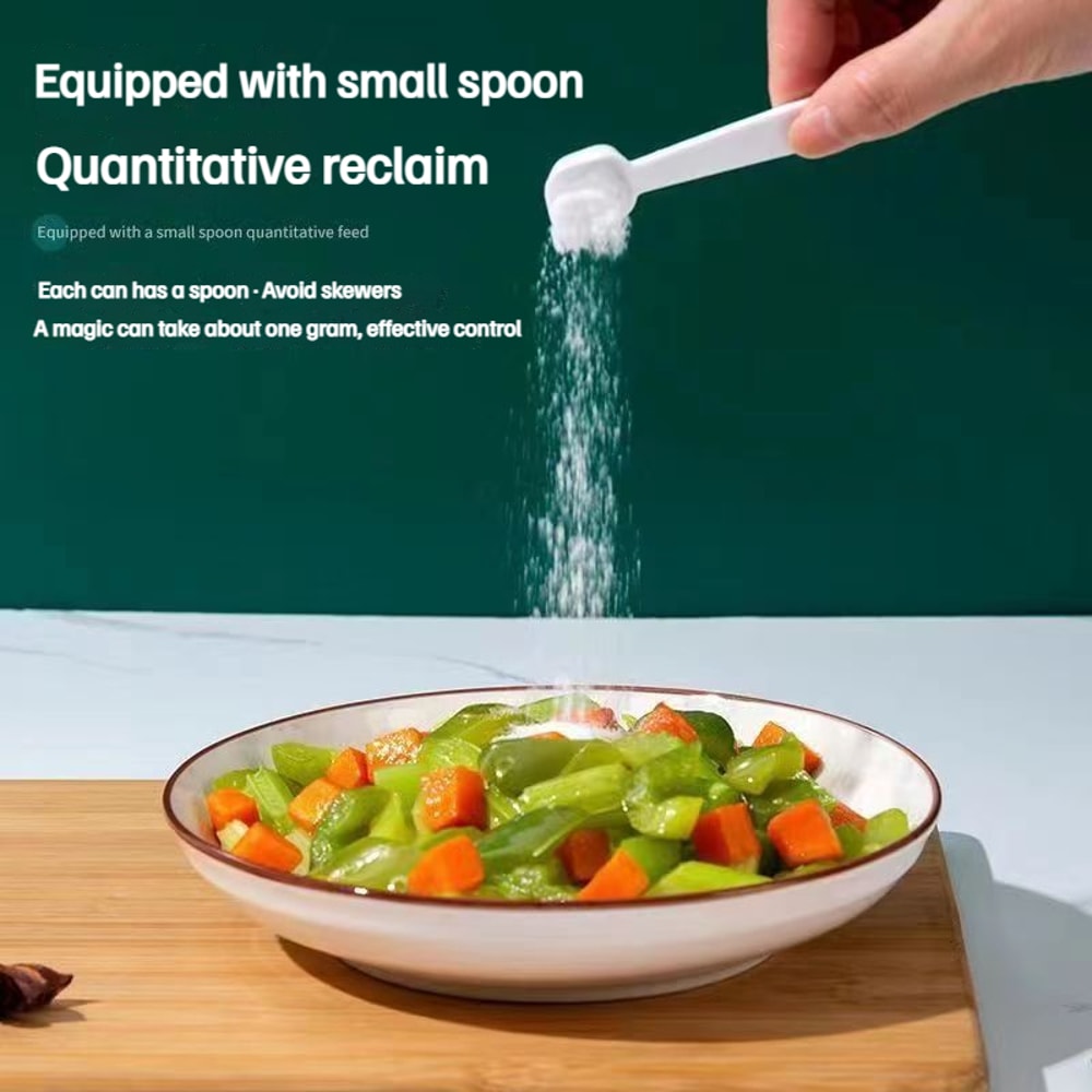 Crystal Seasoning Box, Spice Rack Seasoning Storage Container with Spoon, Spice Pots for Pepper and Kitchen Tools