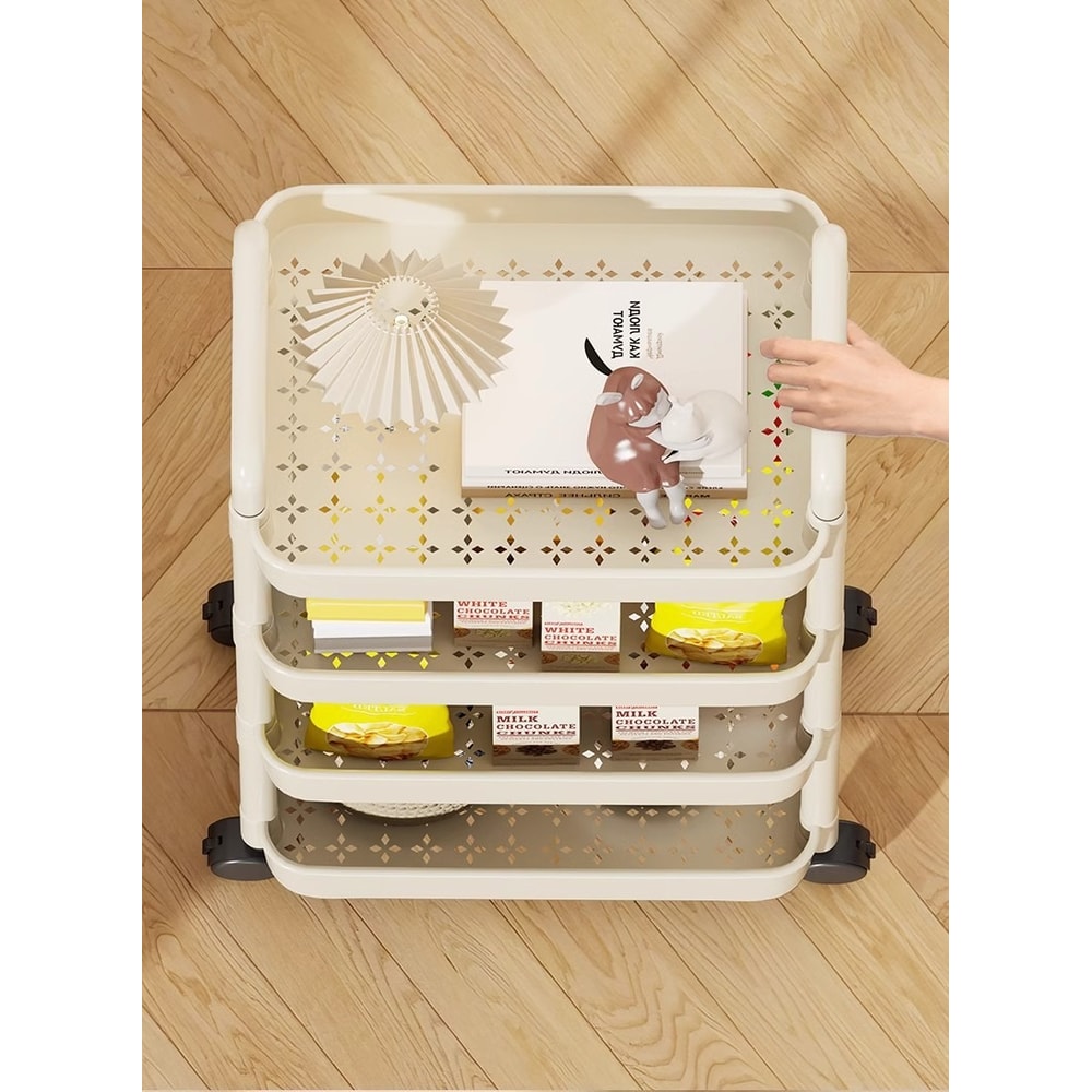 MultiLayer Trolley With Handlebar And Storage Rack FloorStanding For Kitchen Bathroom Snacks And To 2