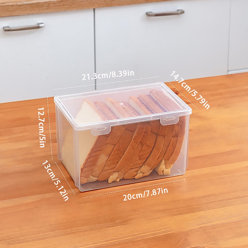 Bread Storage Container Plastic Bread Box Reusable Loaf Cake Bin Fresh Bread Refrigerator Dispenser 4