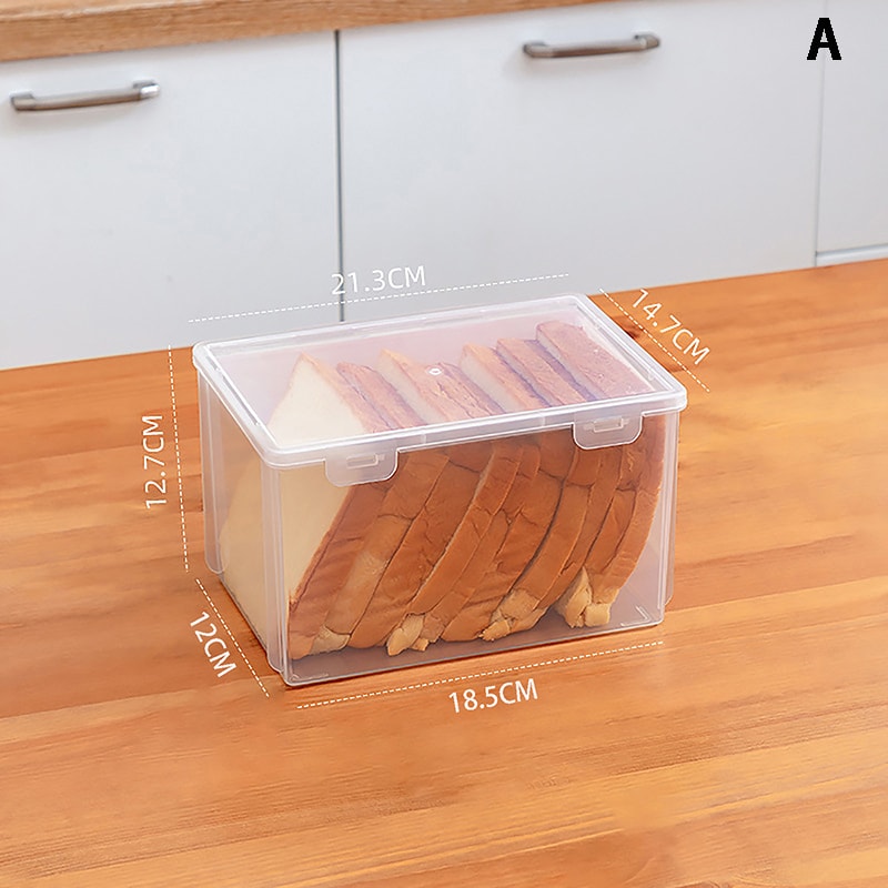 Bread Storage Container Plastic Bread Box Reusable Loaf Cake Bin Fresh Bread Refrigerator Dispenser 5