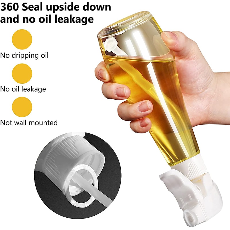 New Oil Sprayer Glass Olive Oil Sprayer Bottle with Rotatable Nozzle, Oil Spritzer Oil Mister for Air Fryer