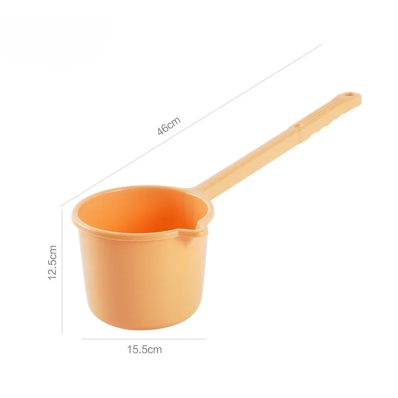 Long Handled Plastic Water Spoon Kitchen, Large Capacity Thickened Water Ladle, Multi Functional Bathing Scoop for Child