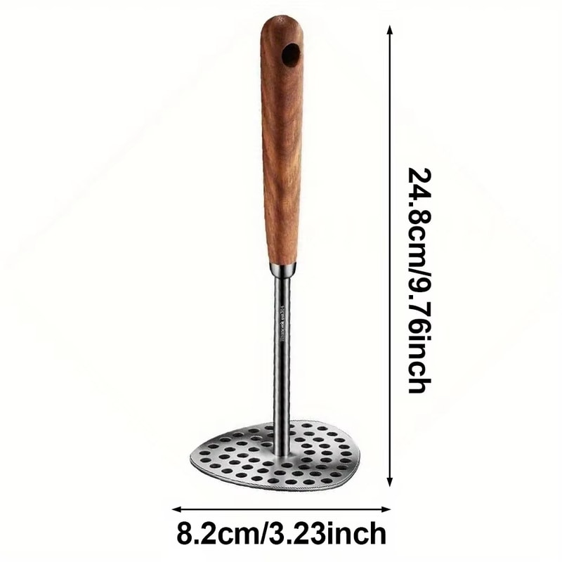 Stainless Steel Potato Masher WFine Mesh Platen Heavy Duty Kitchen Tool For Mashed Potatoes Veggies 5