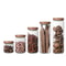 Wood Lid Organizer Glass Airtight Canister Kitchen Storage Jar Sealed Food Container Ginger Cereal 4