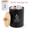 Garlic Keeper Storage Jar with Wood Lid, Versatile Onion and Potato Storage Box with Aerating Holes for Home Use