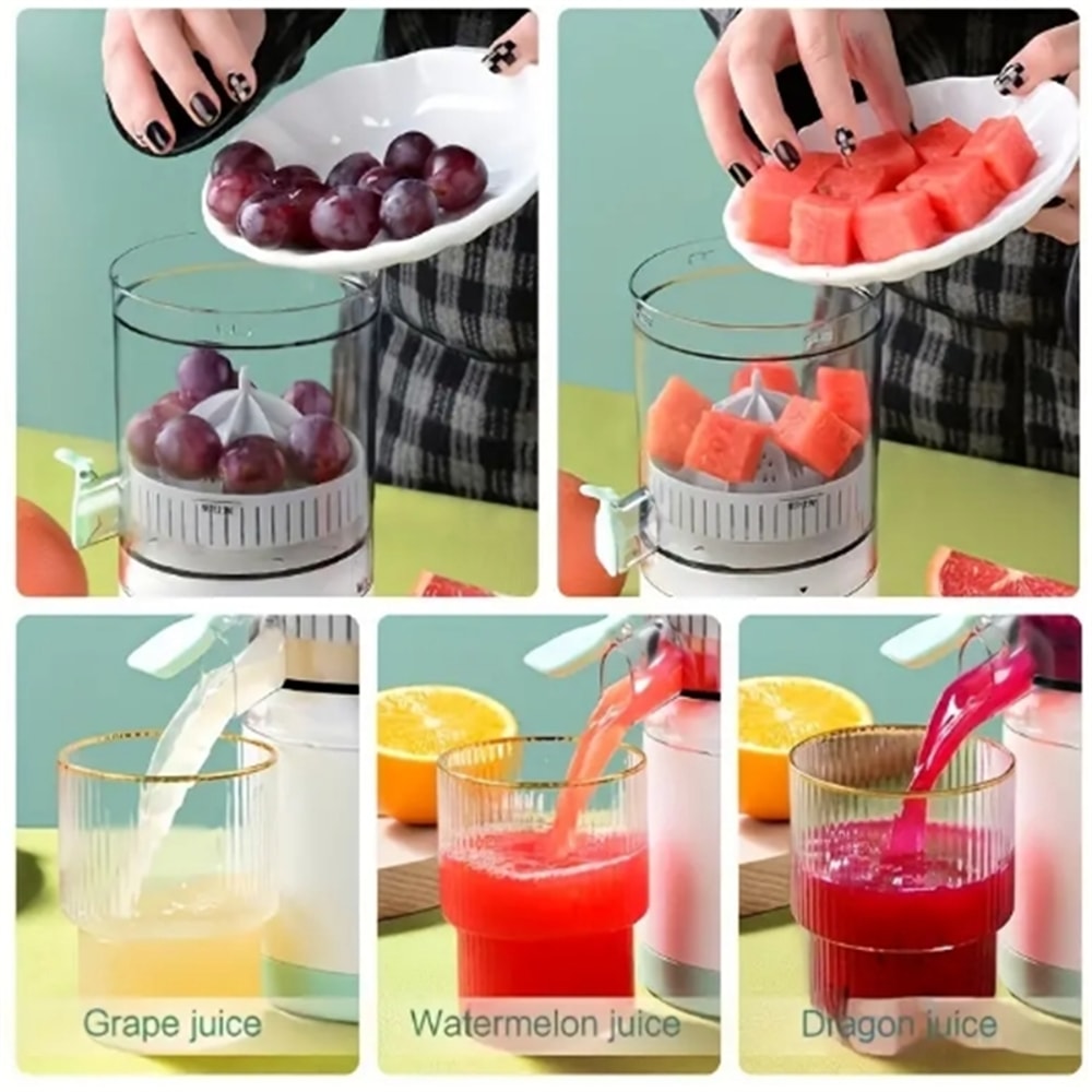 Electric Juicer USB Charging, Automatic Citrus Lemon Squeezer, Wireless Fruit Blender