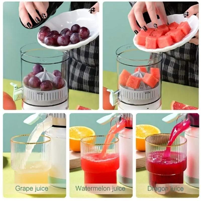 Electric Juicer USB Charging, Automatic Citrus Lemon Squeezer, Wireless Fruit Blender