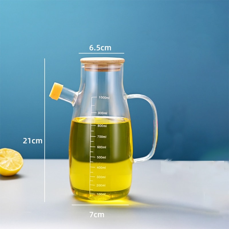 Food-grade Oil Dispenser Bottle, Leak-Proof Glass Oil Pot, Large Capacity Oil Storage Container