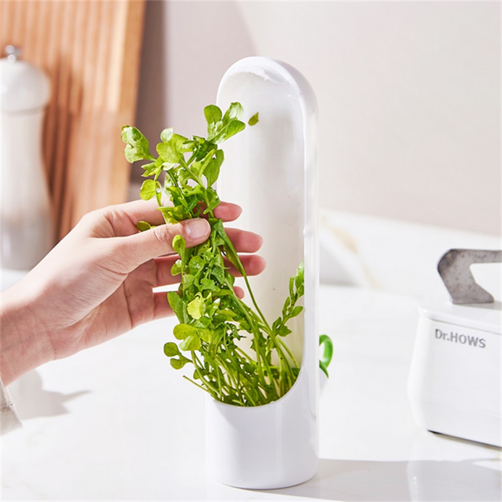 Herb Saver Storage Container, Fresh Herb Keeper for Vegetables, Vanilla Preservation Bottle for Refrigerator Kitchen