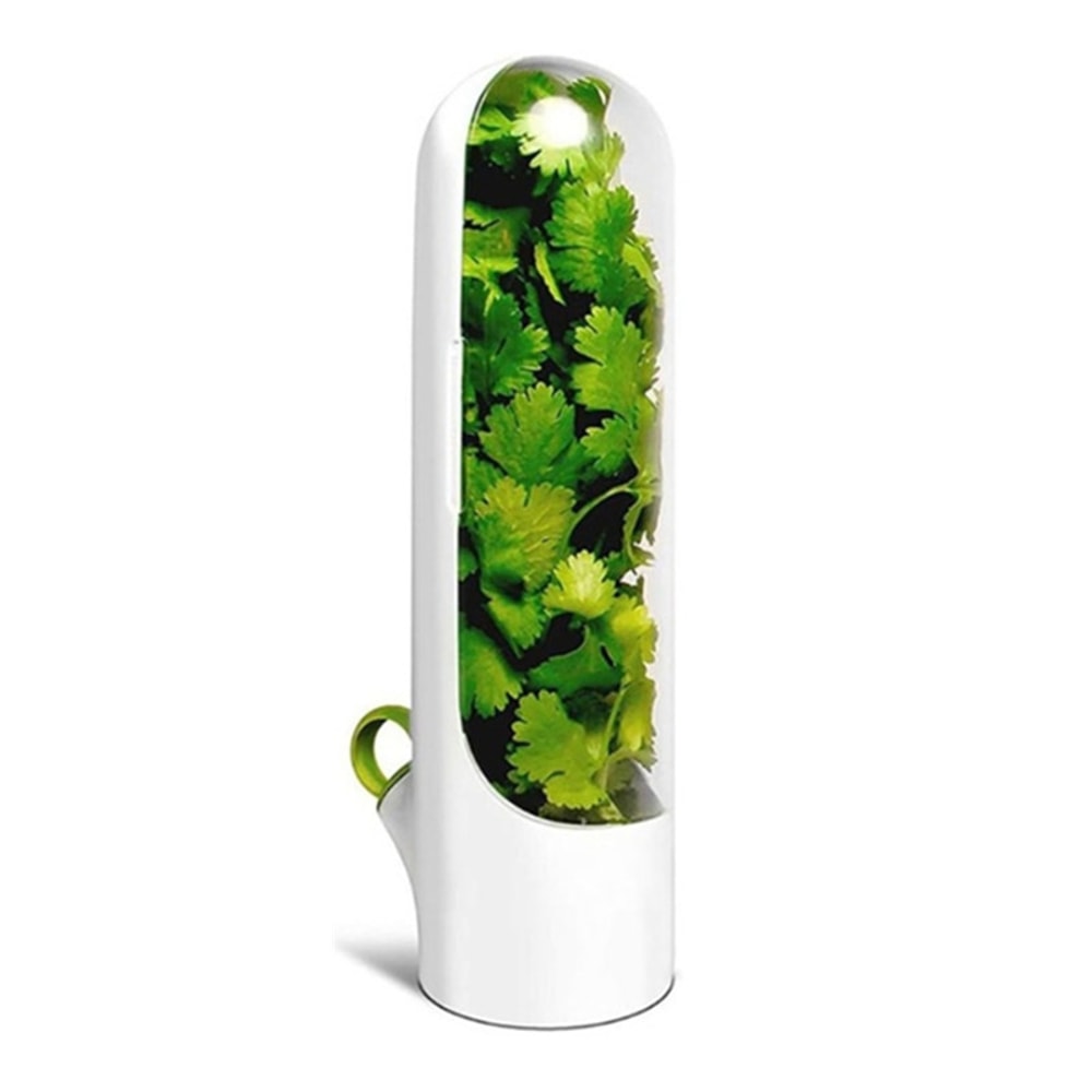 Herb Saver Storage Container, Fresh Herb Keeper for Vegetables, Vanilla Preservation Bottle for Refrigerator Kitchen