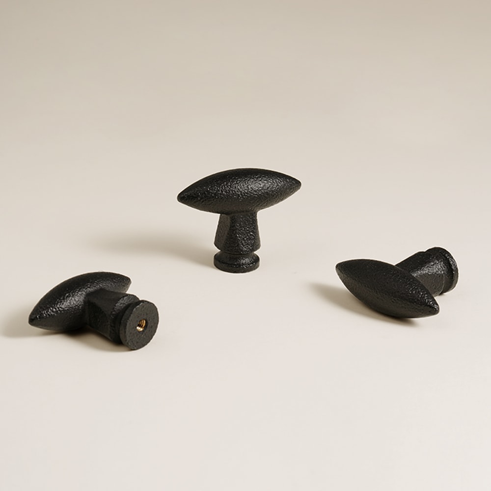 Retro-inspired Distressed Finish, Dooroom Solid Brass Black Cabinet Knobs, T-bar Handle for Furniture Drawers