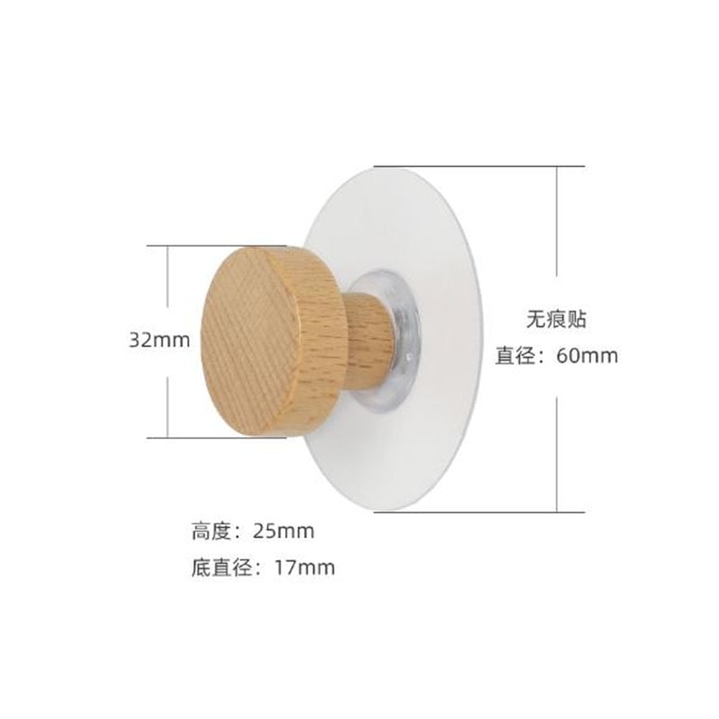 Wooden Hook Geometric Shape PunchFree Wall Hook For Hanging Coats Hats Scarves 5