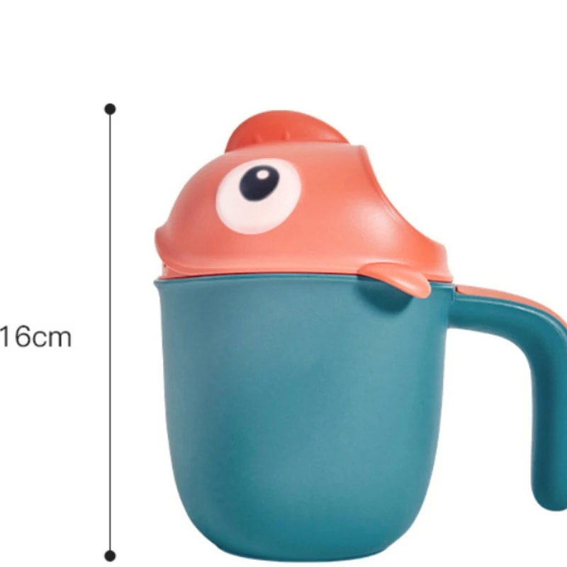 Cartoon Shark Baby Bath Shower Head Rinse Cup, Cute Bathing Toys for Toddlers, Bathroom Accessories