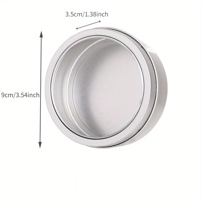 Magnetic Fridge Organiser, Round Tin Box with Magnet, Kitchen Spice Storage Box, Home Office Organisers