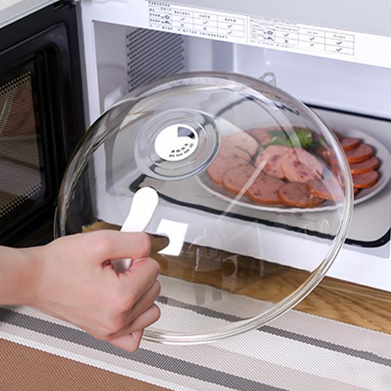 Microwave Splash Cover With Steam Vent HighTemperature Resistant Guard Lid Transparent Food Heating 2