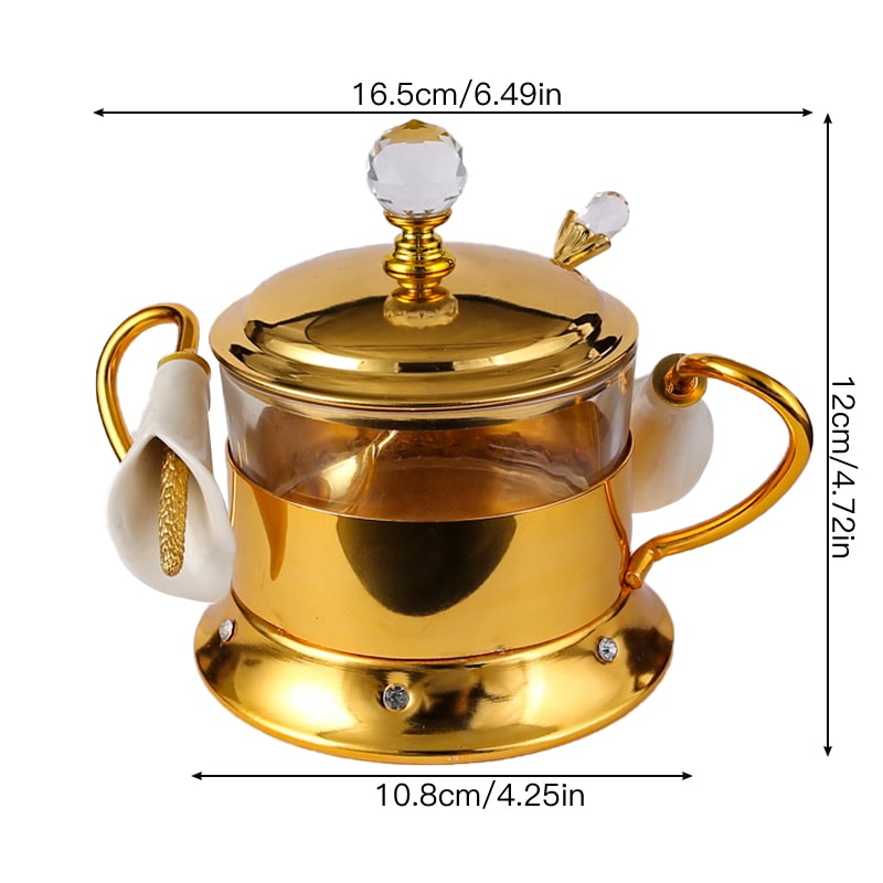 Stylish Metal and Glass Condiment Jar, Perfect for Spices, Salt, Sugar, and Kitchen Storage