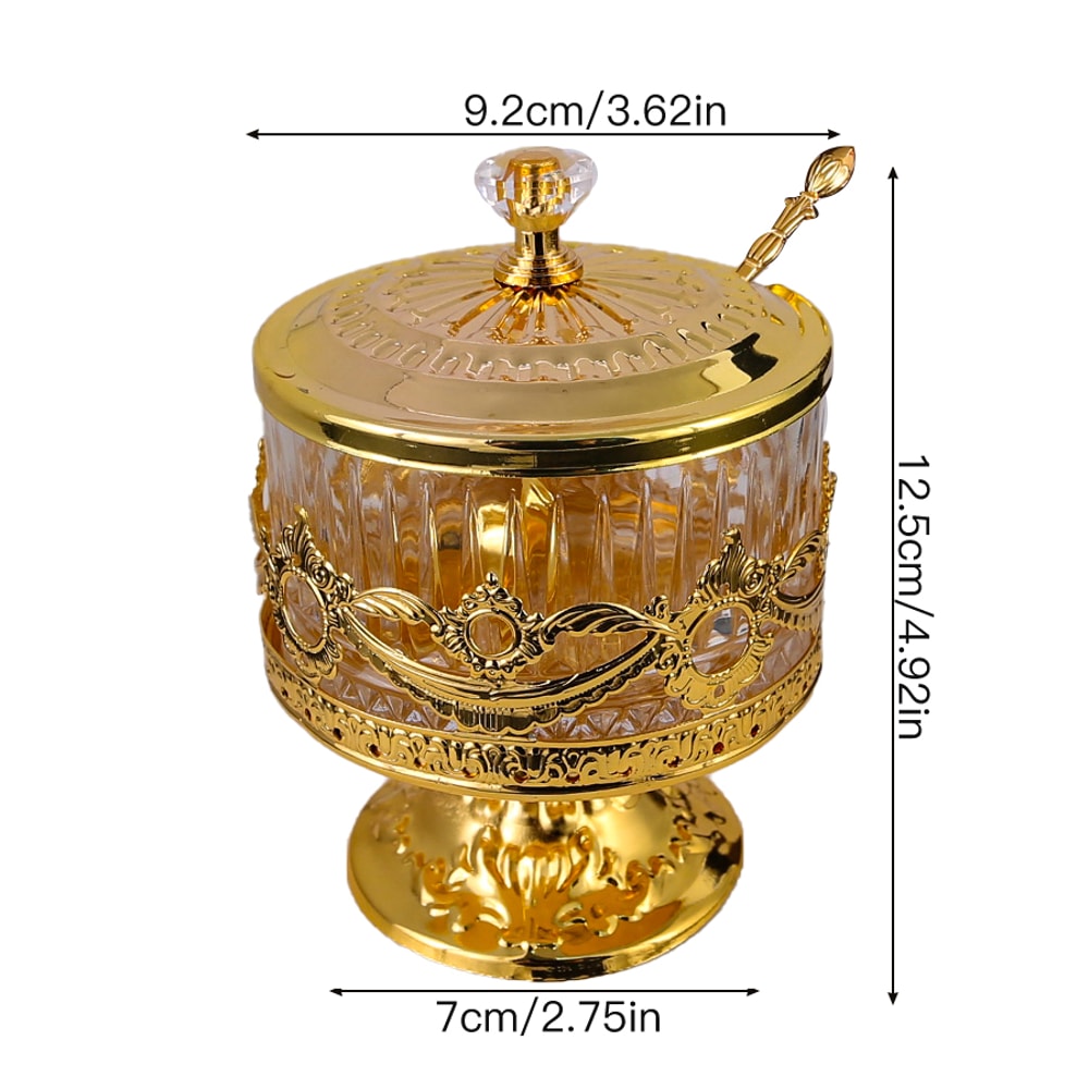 Stylish Metal and Glass Condiment Jar, Perfect for Spices, Salt, Sugar, and Kitchen Storage