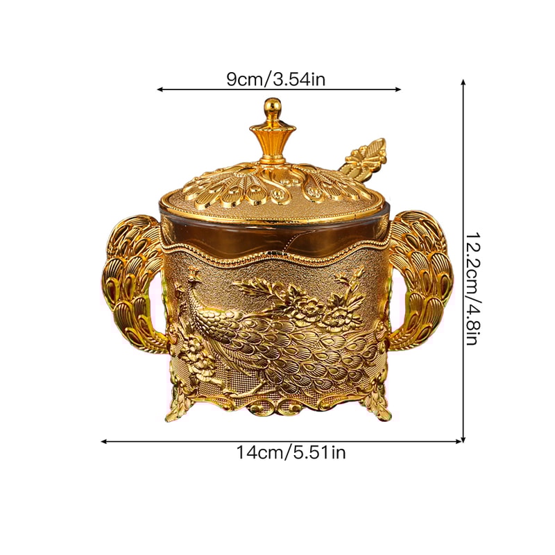 Stylish Metal and Glass Condiment Jar, Perfect for Spices, Salt, Sugar, and Kitchen Storage