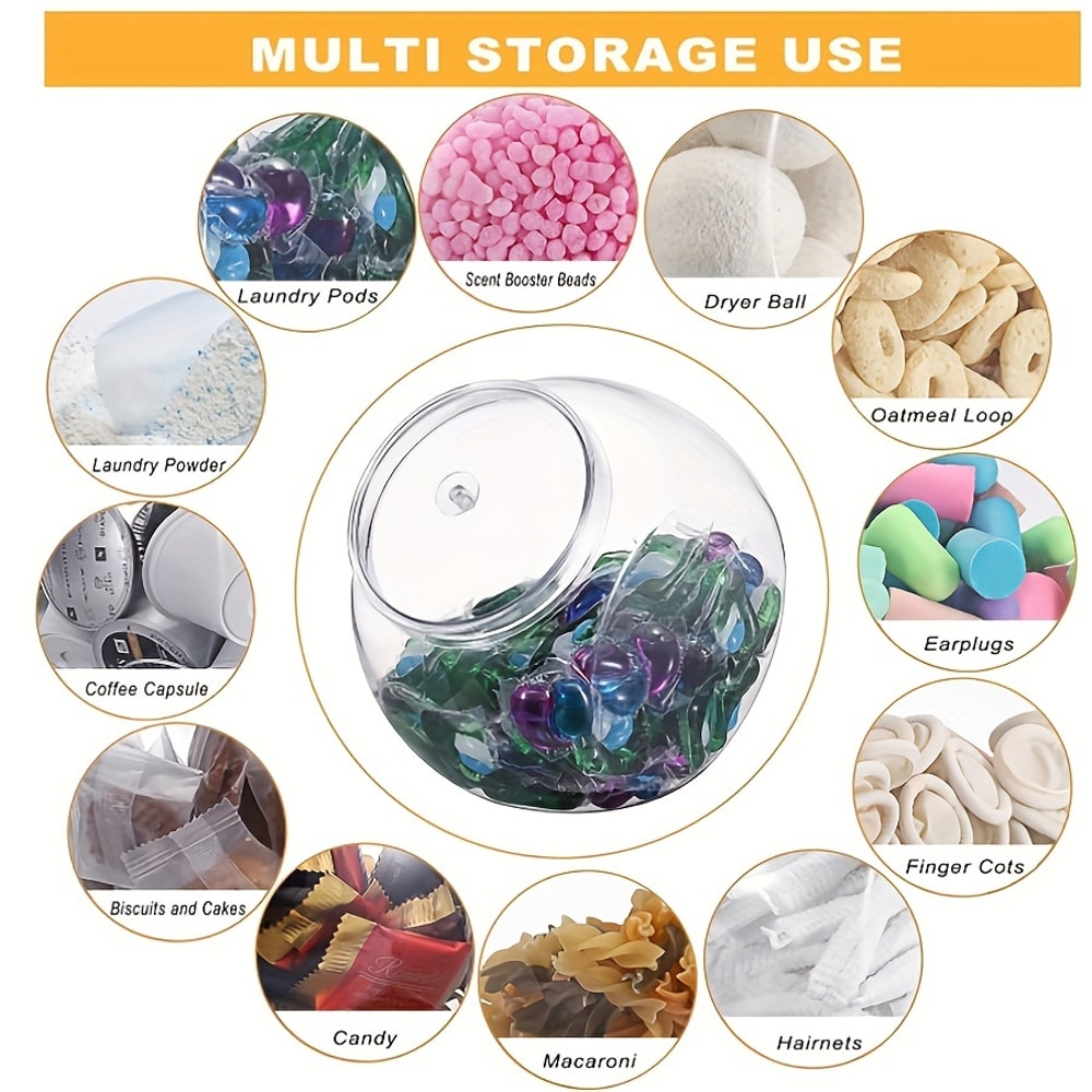 Laundry Pods Container with Lid, Wide Mouth Storage Box for Laundry Room Organization