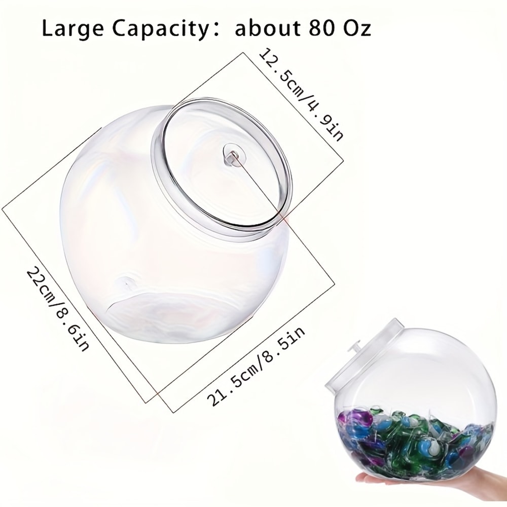 Laundry Pods Container with Lid, Wide Mouth Storage Box for Laundry Room Organization