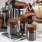 Simple Airtight Glass Canister Wood Lid Storage Jar Coffee Beans Storage Container 0