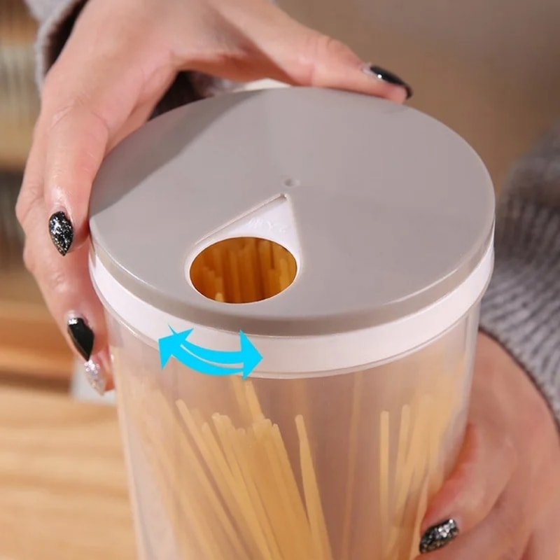 Food Storage Containers with Airtight Lid, Pasta Portion Control Kitchen Storage Jar for Flour, Sugar, Oats, Cereal Bean