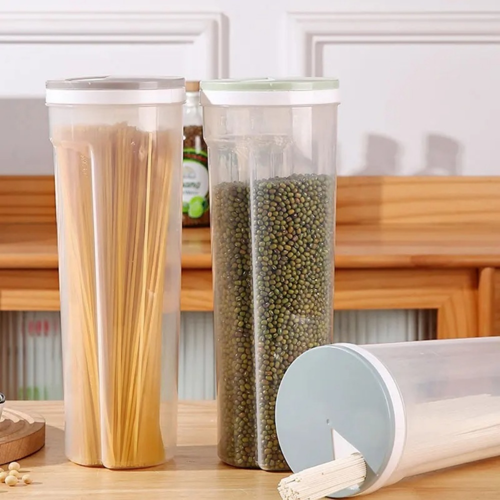 Food Storage Containers with Airtight Lid, Pasta Portion Control Kitchen Storage Jar for Flour, Sugar, Oats, Cereal Bean
