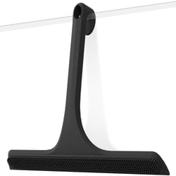 glass door shower squeegee, integrated silicone, built-in hook for easy hanging