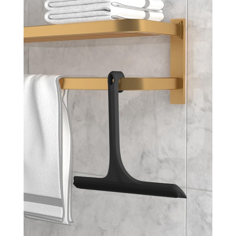 Glass Door Shower Squeegee Integrated Silicone BuiltIn Hook For Easy Hanging 3
