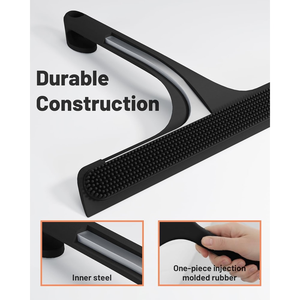 Glass Door Shower Squeegee Integrated Silicone BuiltIn Hook For Easy Hanging 5