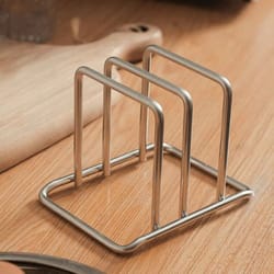 portable stainless steel cutting board holder, sectional space saving chopping board organizer, rustproof kitchen storag