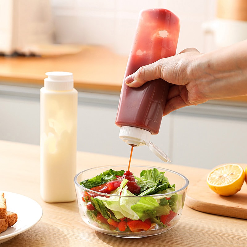 Condiment Squeeze Bottle Clear Ketchup Mustard Mayonnaise Dispenser Honey Sauce Storage Container 2