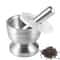 Stainless Steel Spice Grinder With Mortar and Pestle, Herb Grinder Bowl, Seasoning Mill, Pill Crusher