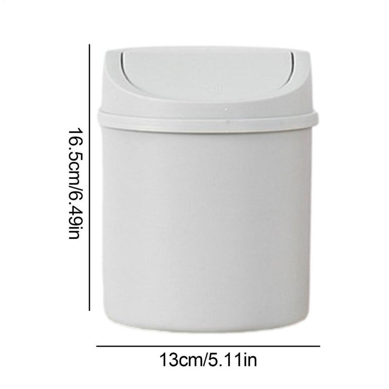 Mini Desktop Bin with Cover, Small Trash Can Tube for Bedroom Home Desk Storage
