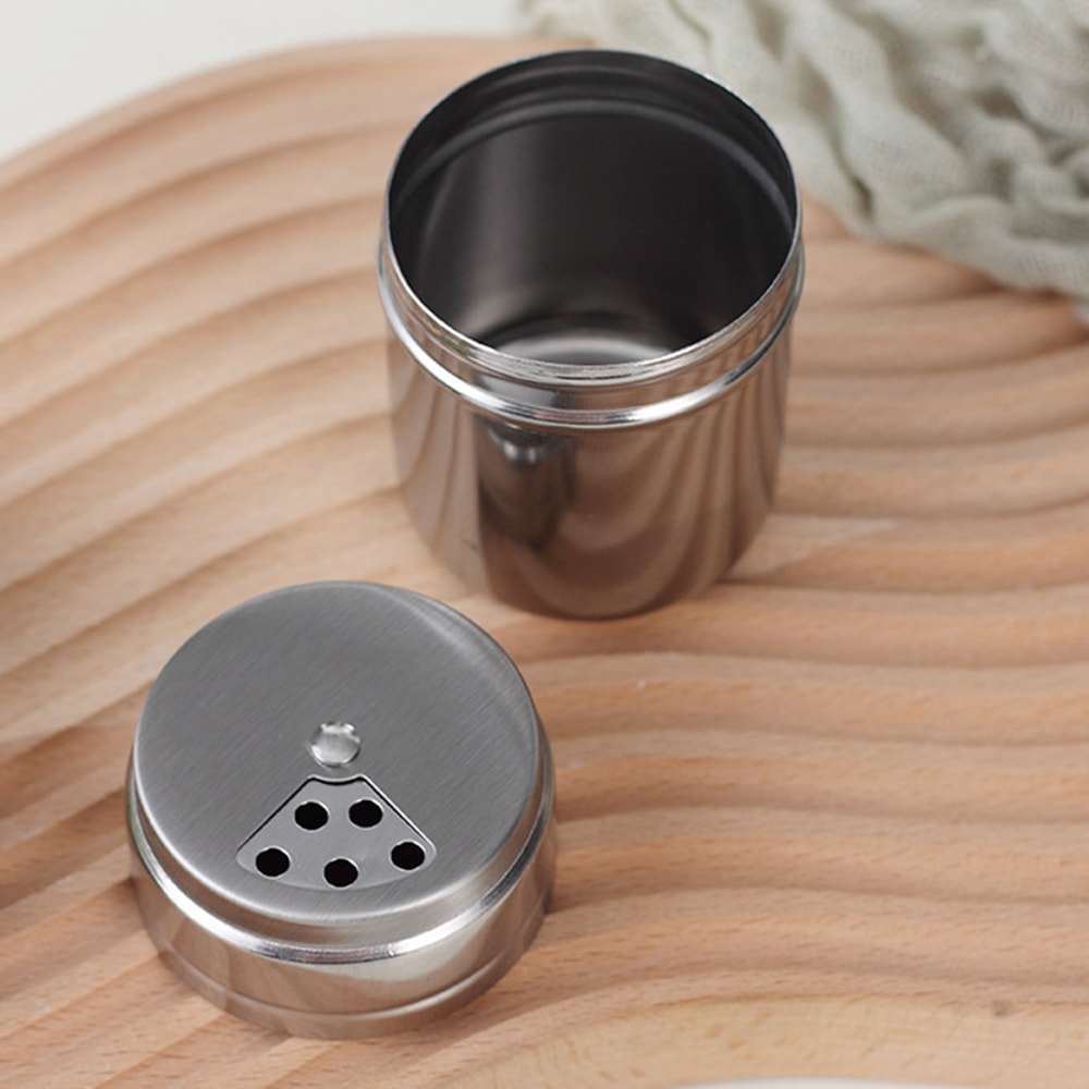 Stainless Steel Multi-purpose Seasoning Jar, Spice Pepper Shaker, Toothpick Holder, Salt and Sugar Bottle with Rotating