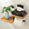 Wooden Wall Mounted Toilet Paper Holder Hanging Tissue Roll Dispenser Iron Tissue Holder Bathroom A 1