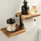 Wooden Wall Mounted Toilet Paper Holder Hanging Tissue Roll Dispenser Iron Tissue Holder Bathroom A 6