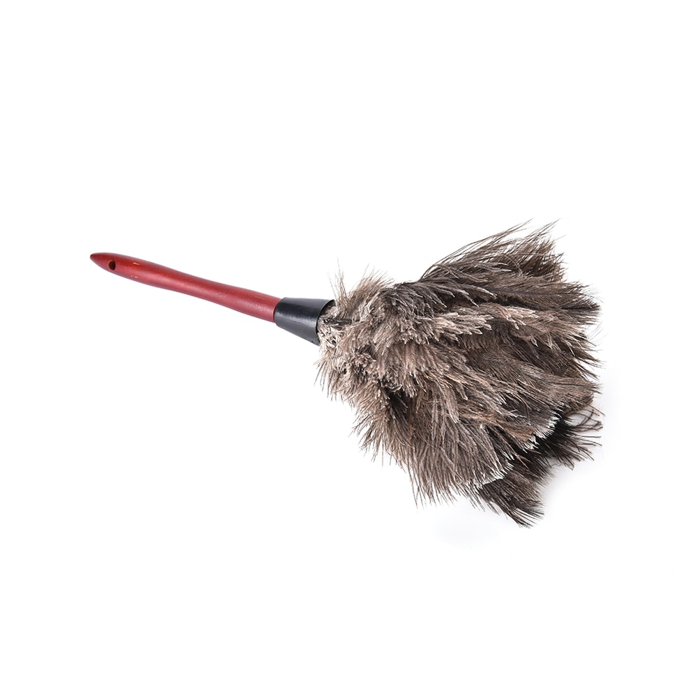 Ostrich Natural Feather Duster Brush with Wood Handle for Anti-static Household and Car Dust Cleaning Tool