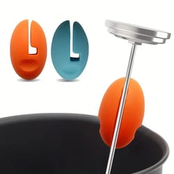silicone thermometer holder clip, fixed probe clip for pot, candy making temp probe clip holder