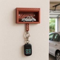multifunctional funny wall mount key rack, creative car garage key holder with opening door