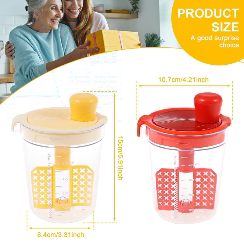 Manual Mixing Cup, Egg Liquid Mixing Bottle, Kitchen Tool for Sauces and Salad Dressings