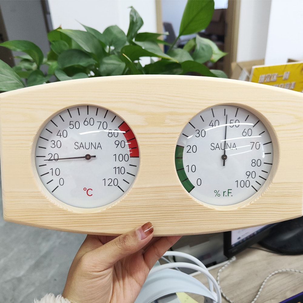 Wooden Sauna Thermometer, Weat Box Accessories, Humidity Meter for Sauna