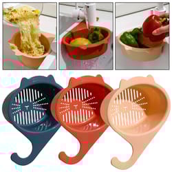 kitchen sink drain basket, multifunctional cat shape faucet filter basket, shelf for fruit and vegetable organizer