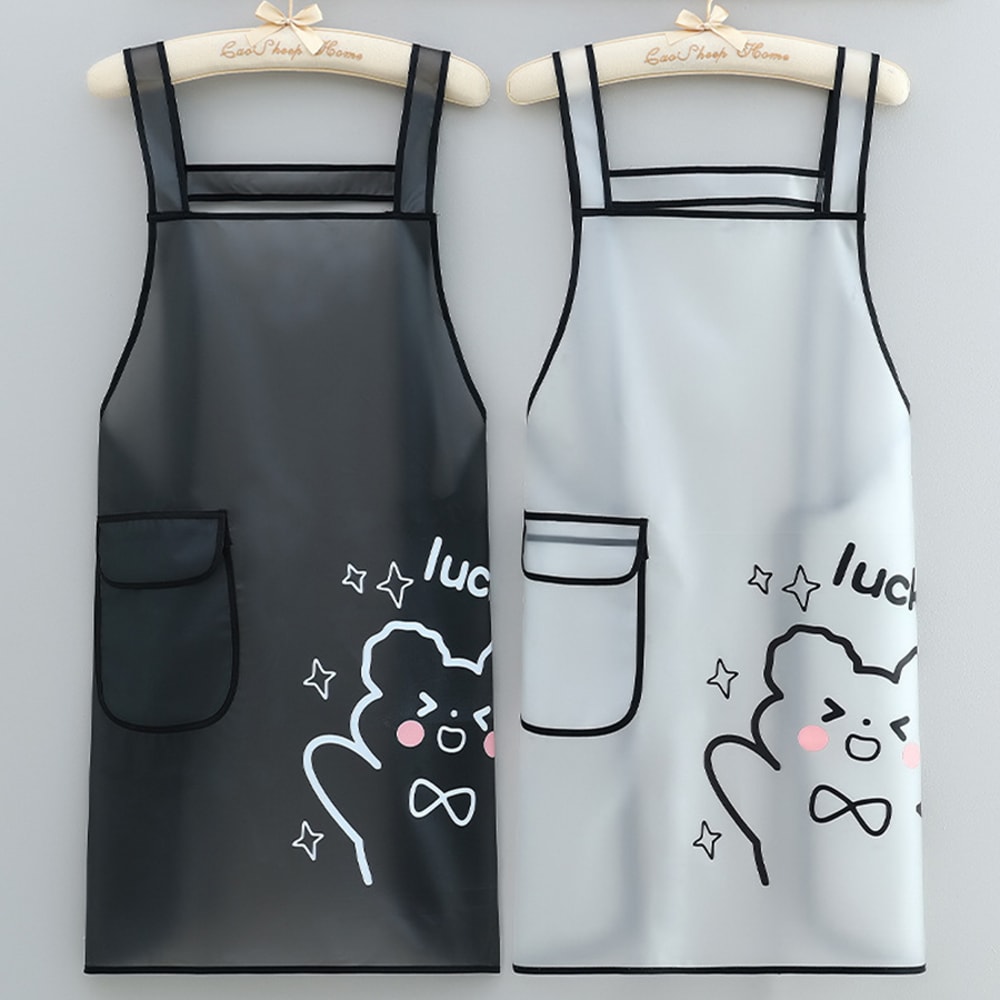 Waterproof TPU Kitchen Apron Sleeveless, Oil Resistant for Cooking Cleaning