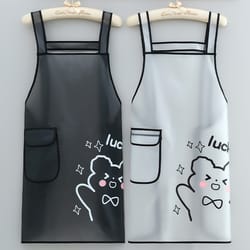 waterproof tpu kitchen apron sleeveless, oil resistant for cooking cleaning