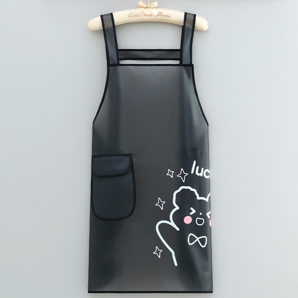 Waterproof TPU Kitchen Apron Sleeveless, Oil Resistant for Cooking Cleaning